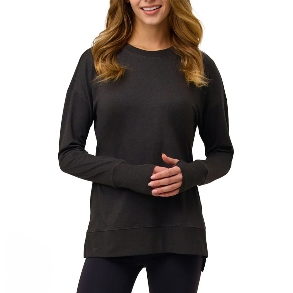 Bench Split Hem Long Sleeved Top Grey T-shirt Women's Small Soft Knit Tee